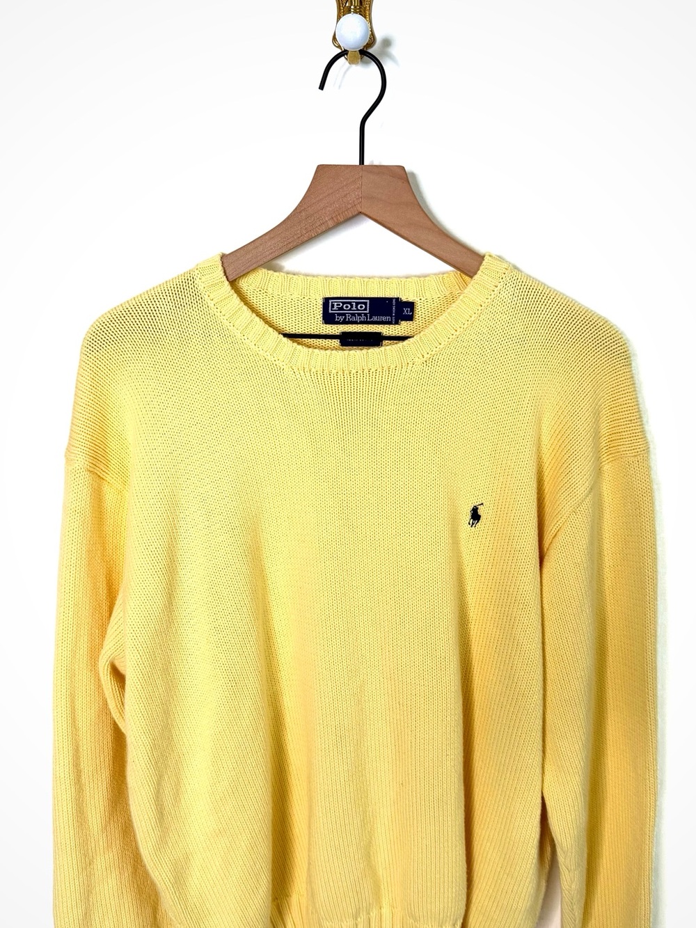 Vintage Polo Ralph Lauren Yellow Crewneck Pullover | XL